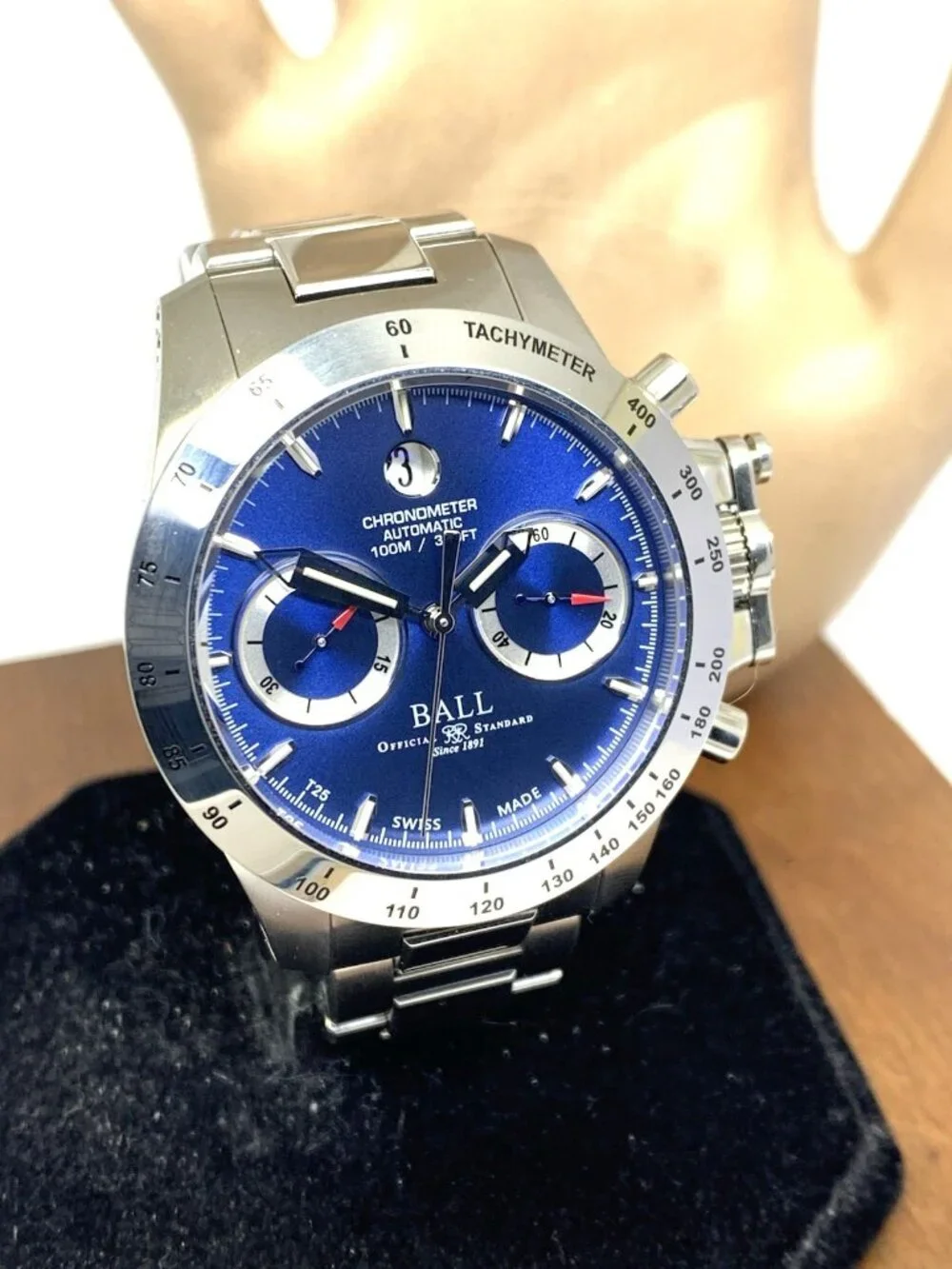 Ball Engineer Men's Watch CM2098C Automatic Chronograph Blue Dial Steel 41mm